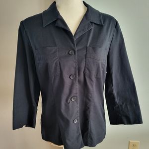 Raffaella‎ Petites Women 3/4 Sleeve Jacket Blazer Black 10P Petite